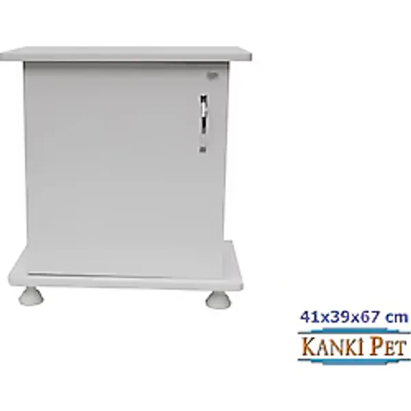 Kanki Pet 41 Cm MDF Flex İthal Akvaryum Sehpası Beyaz 41x39x67 Cm