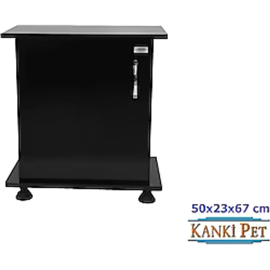 Kanki Pet 50 Cm MDF Akvaryum Sehpa Siyah Düz 50x23x67