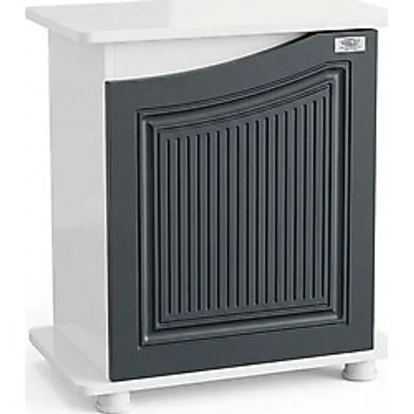 Kanki Pet West Seri WEST6035-ANT1 Akvaryum Sehpası 60x35 cm - Beyaz & Antrasit Gri MDF