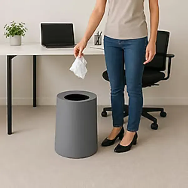 Kapaksız Çöp Kovası 12 Litre, Modern Ofis Mutfak Banyo ve Oda İçin Pratik Tasarımlı Plastik - Çok Renkli