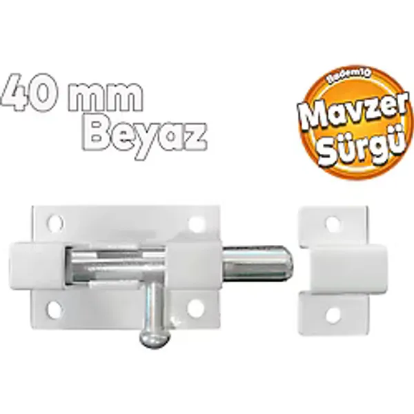 Kapı Sürgüsü Küçük Beyaz Mavzer Sürgü Sürgülü Kilit 25x40 mm Kapı Pencere Emniyet Kilidi Metal