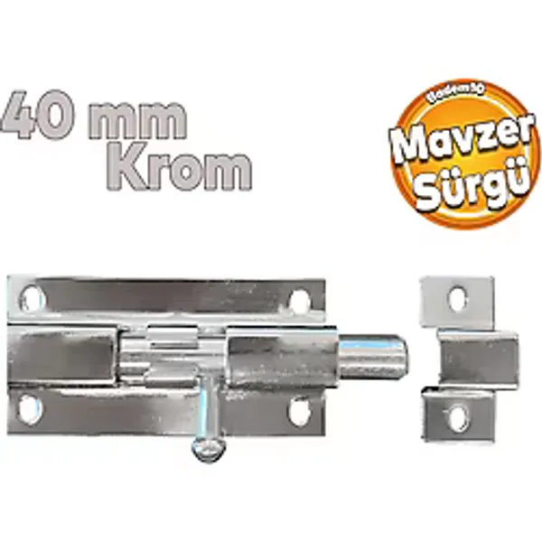 Kapı Sürgüsü Küçük Metal Krom Mavzer Sürgü Sürgülü Kilit 25X40 Mm Kapı Pencere Emniyet Kilidi