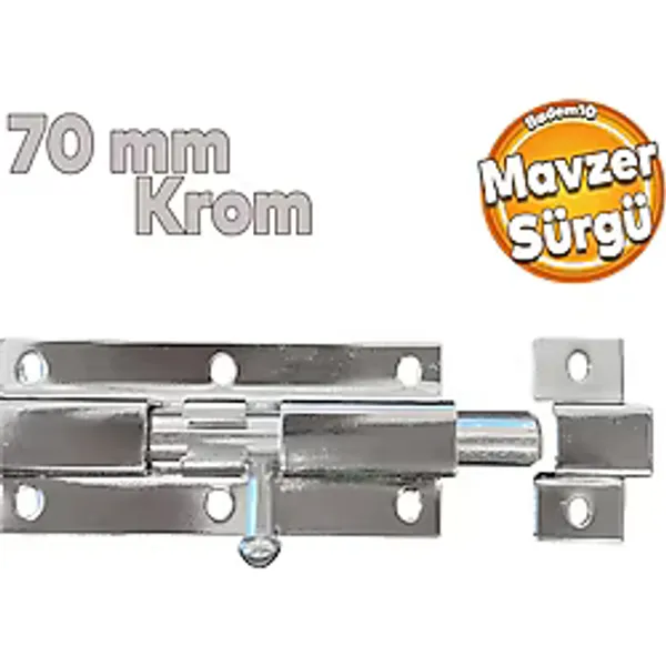 Kapı Sürgüsü Metal Krom Mavzer Sürgü Sürgülü Kilit 25X70 Mm Kapı Pencere Emniyet Kilidi