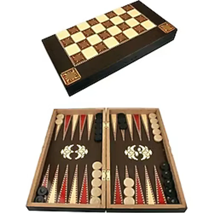 Kaplama Ahşap Küçük Boy Tavla Takım