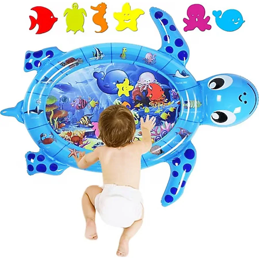 Kaplumbağa (Turtle) Jumbo Bebek Su Oyun Matı Aktivite Matı (Toyflyer) Mavi