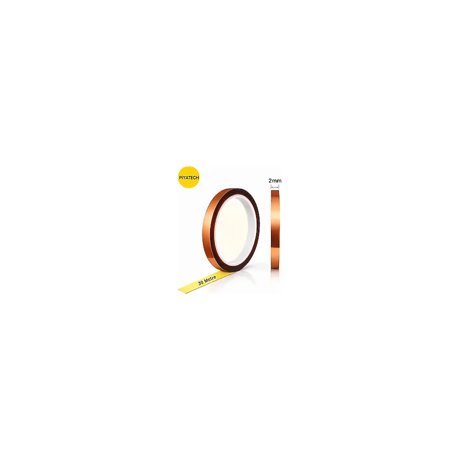 Kapton Yanmaz Bant Yüksek Isıya Dayanıklı Isı Bandı 2mm X 30 Metre
