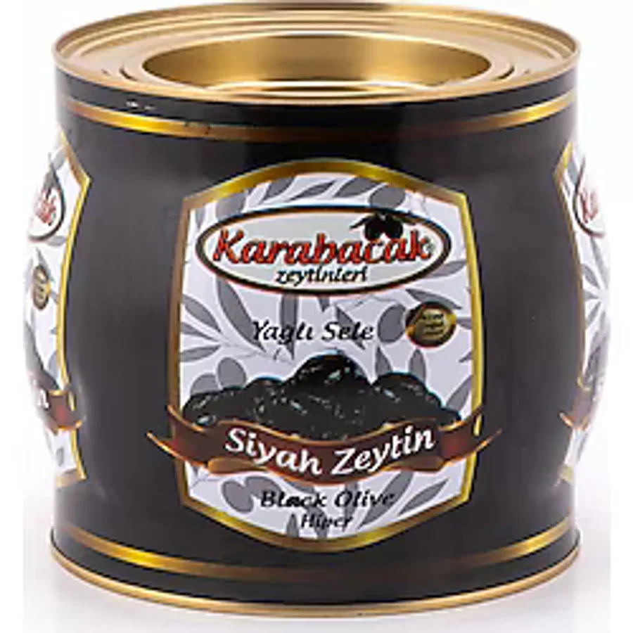Karabacak Zeytin Siyah Zeytin Hiper Boy 2 Kg Teneke