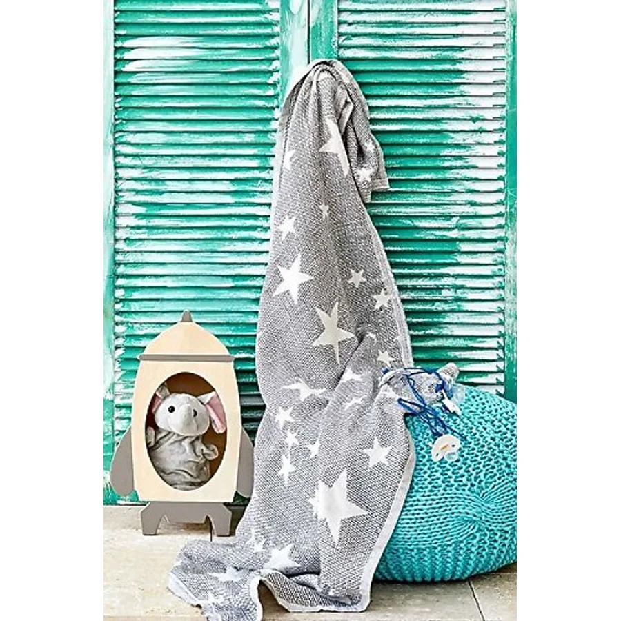 Karaca Home Baby Star 80x120 cm Gri Bebek Pikesi