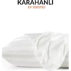 karahanlı tekstil 2'Lİ ÇİZGİLİ SATEN PAMUKLU YASTIK KILIFI 50 X 70 CM