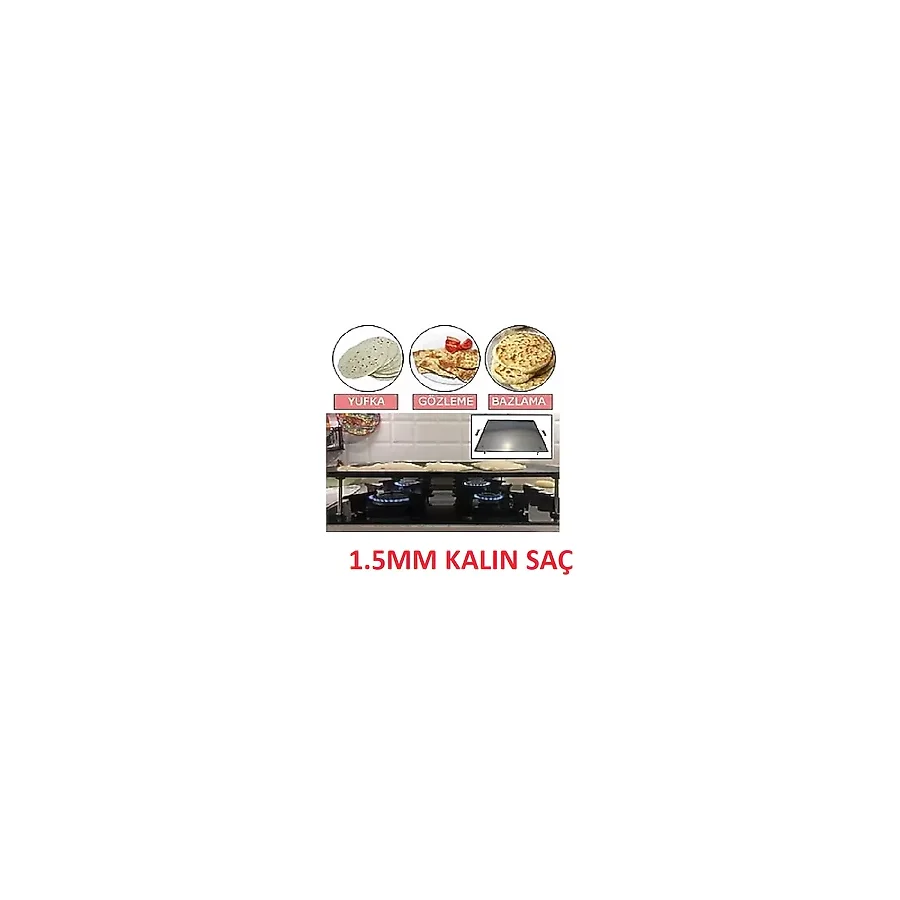 Karahisarlı Ocak Üstü Kare Saç Tava Gözleme Yufka Ekmek Bazlama Saçı Mangal Köfte Saç Kavurma Tava