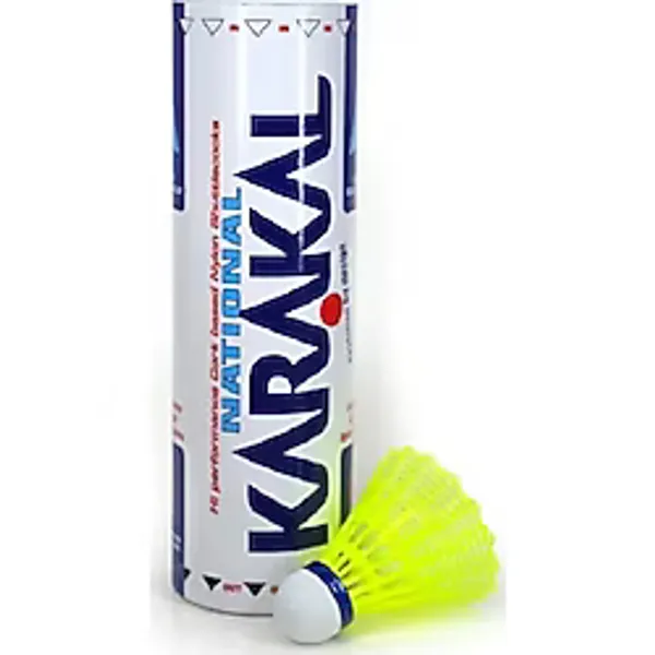 Karakal Nat x6 Yellow Shuttles Blue Badminton Topu