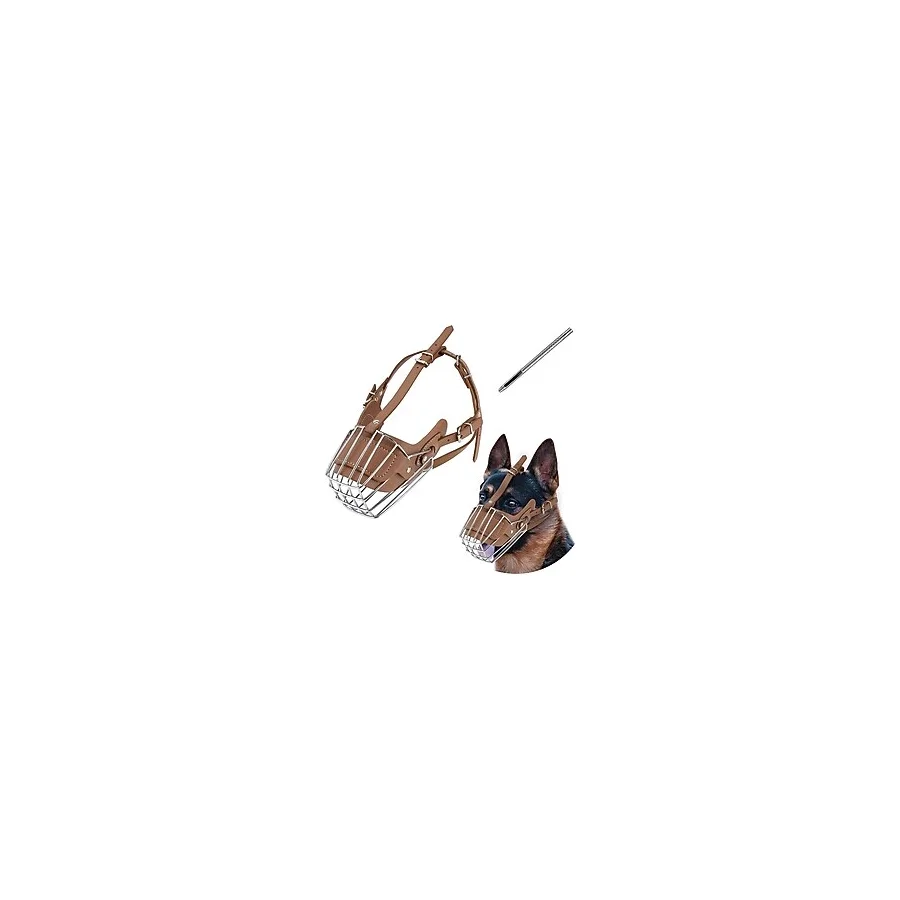Karamel Pet Metal Deri Köpek Ağızlığı Xl 38 Cm