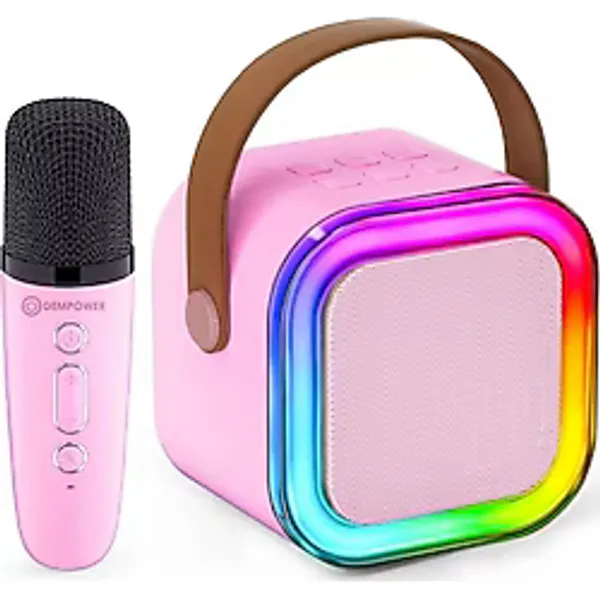 Karaoke Mikrofon Hoparlör Seti Pembe Radyolu, Çoklu Bağlantı, Ve Ses Efektleri