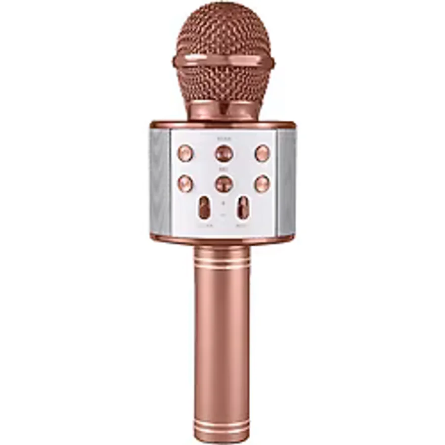 Karaoke Mikrofonlu Hoparlör - Şarjlı -Bluetooth Rose Gold-Findit