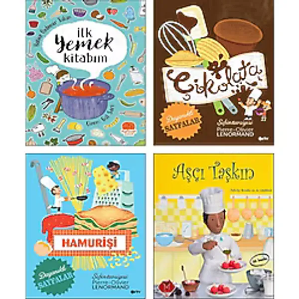 Karavan Çocuk Ilk Yemek Kitabım Hatice Özdemir Tülün + Çikolata Şefin Tavsiyesi Dayanıklı Sayfalar + Hamurişi Şefin Tavsiyesi + Aşçı Taşkın Felicity Brooks Çocuklar İçin Aşçılık Yemek Tatlı Kitapları