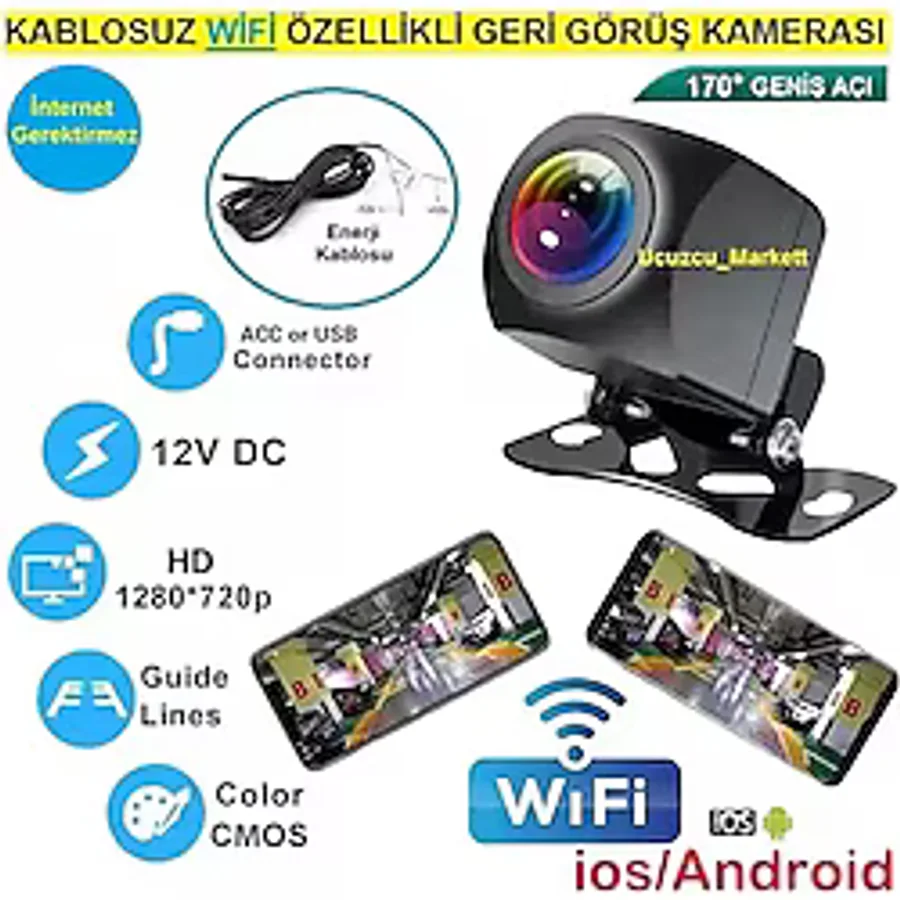 Karavan İçin Kablosuz Geri Görüş Wifi Kamera İnternet Gerekmez