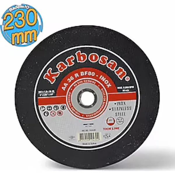 Karbosan Metal Kesici Taş Disk Taşlama Spiral Demir Kesme Diski 230X1.9x22.23 Mm