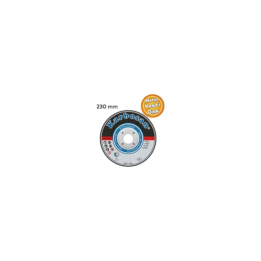 Karbosan Metal Kesici Tas Disk Taslama Spiral Demir Kesme Diski 230X3.0x22.23 Mm