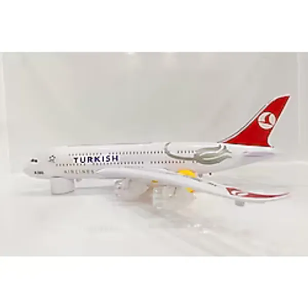Kardelen Uludağ Oyuncak Air Bus Thy Uçak Işıklı Sesli Çarpar Döner CH-133TK - Beyaz
