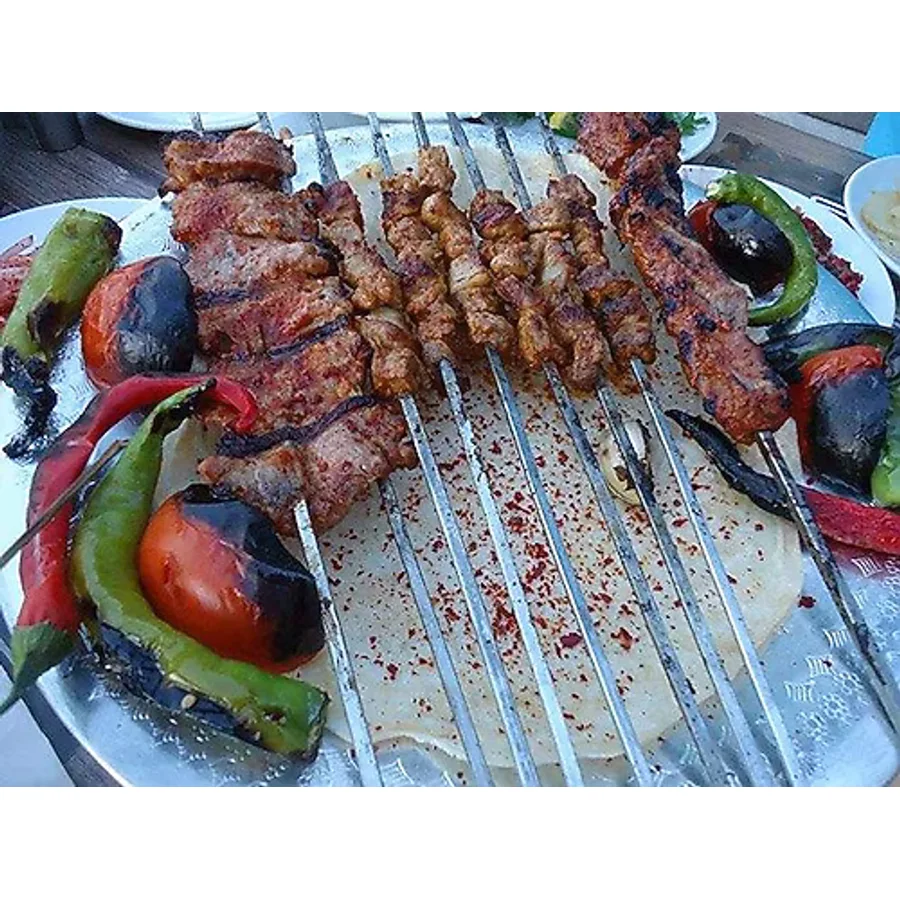 Kare Çöp Şiş Ciğer Şiş Tavuk Şiş Kuşbaşı Et Şişi 10 Adet 70 Cm