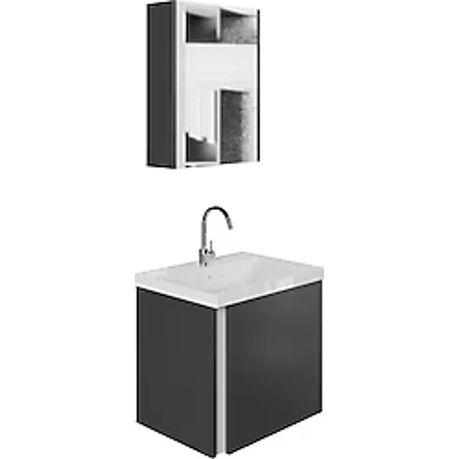 Karen Kemer 60 cm Lavabolu Banyo Dolabı Seti