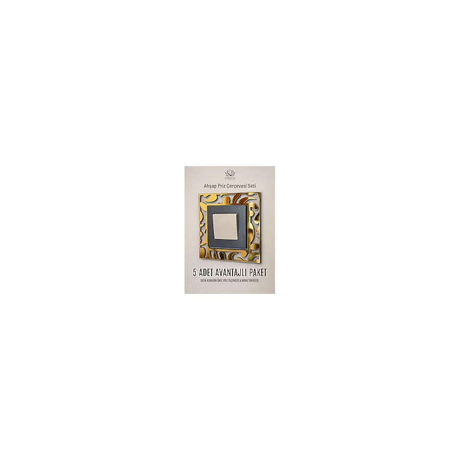 Karenza Home Dekoratif Gold Aynalı Pleksi Priz Çerçevesi Süsü - 13x13 CM - Yapışkanlı Montaj - GOLD RENK