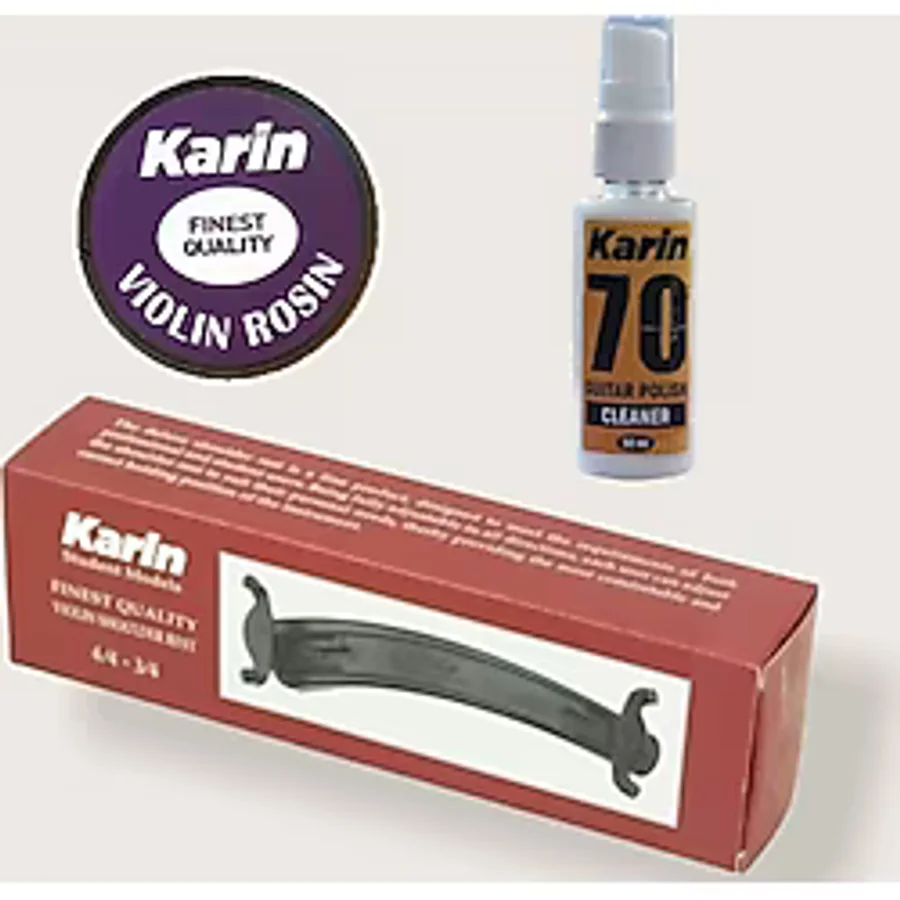Karin Violin Shoulder Rest Keman Yastığı 4/4 - 3/4 + Keman Reçine + Keman Bakım Temizleyici Ve Parlatıcısı
