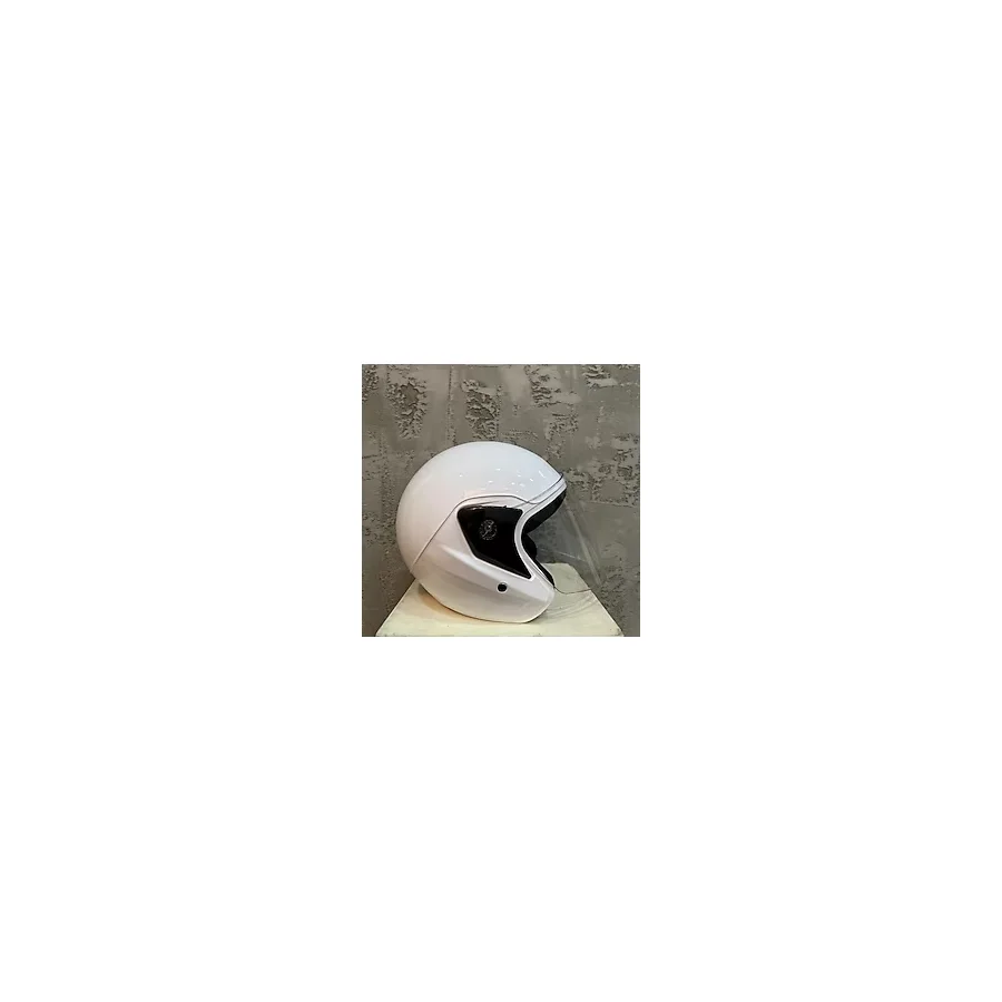 Kask Beyaz Yarım Motosiklet & Bisiklet Kaskı Çenesiz Kask - Standart