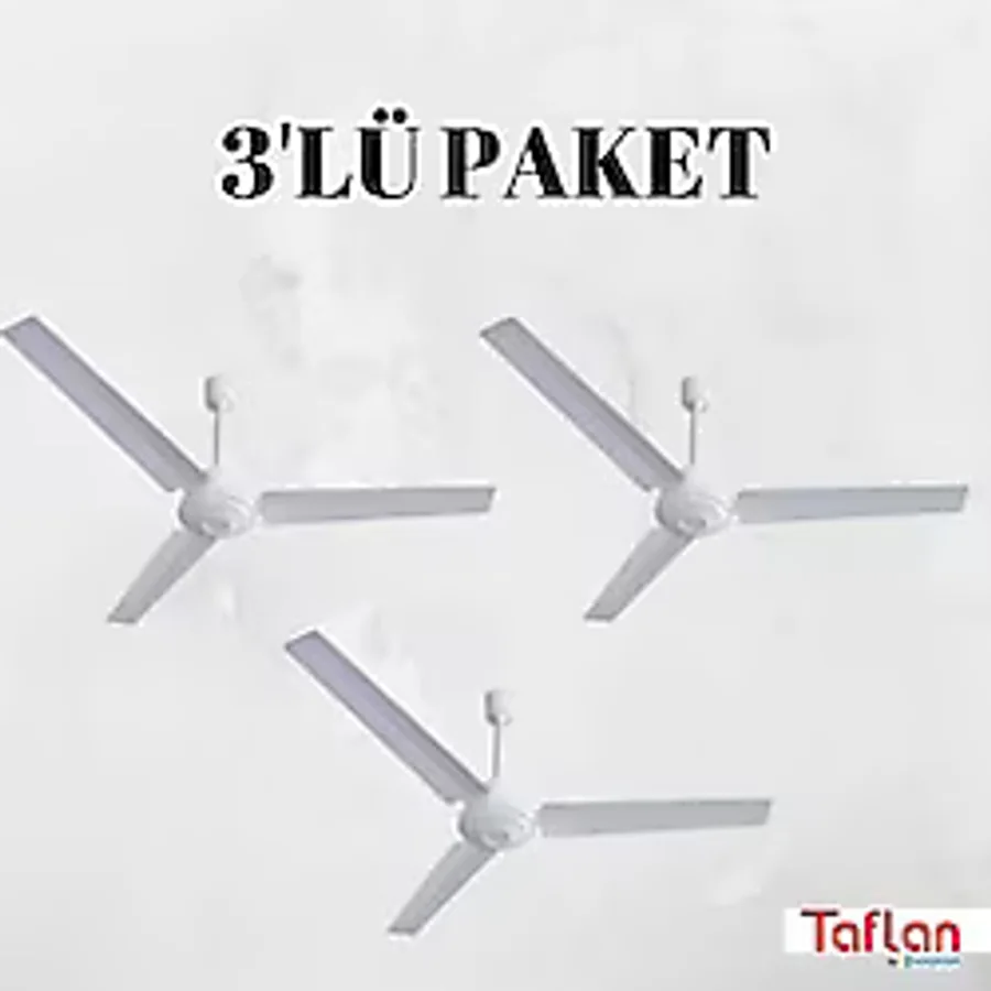 Kaşkar K56005 3 Kanat 3'lü Paket Metal Tavan Vantilatörü