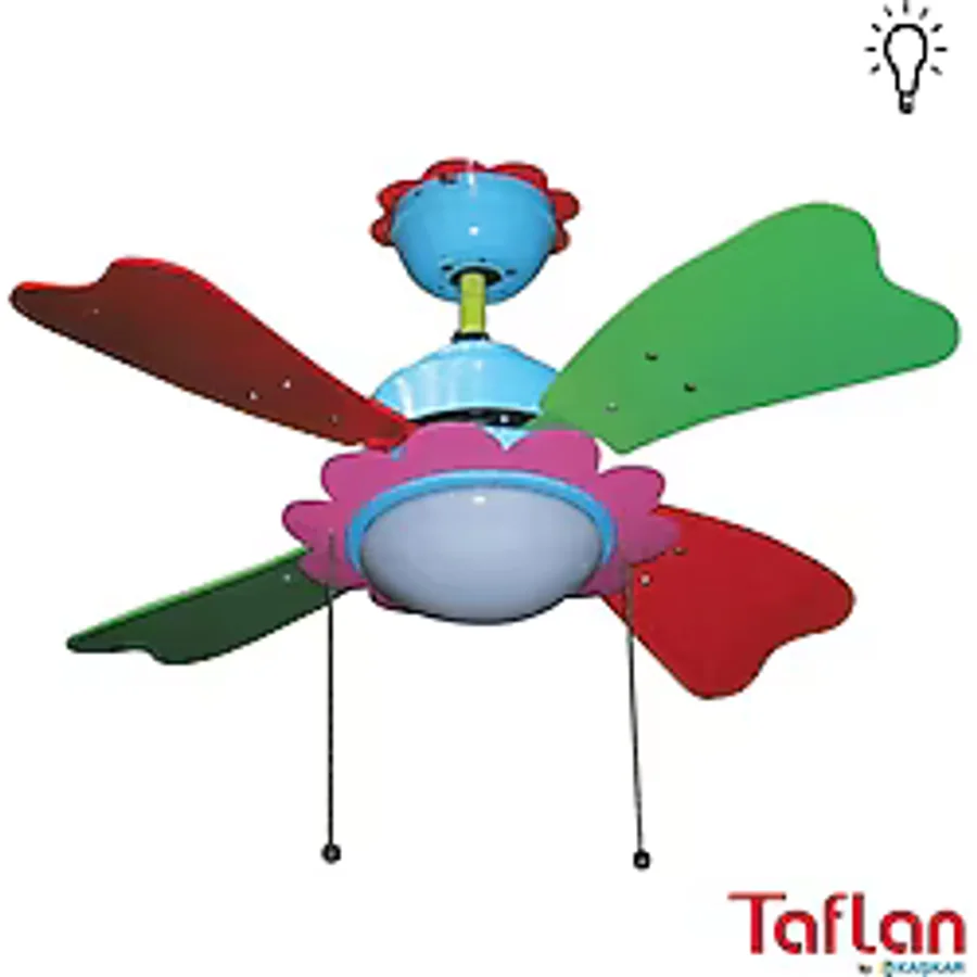 Kaşkar-Taflan Aydınlatmalı 4 Ahşap Kanatlı Tavan Vantilatörü