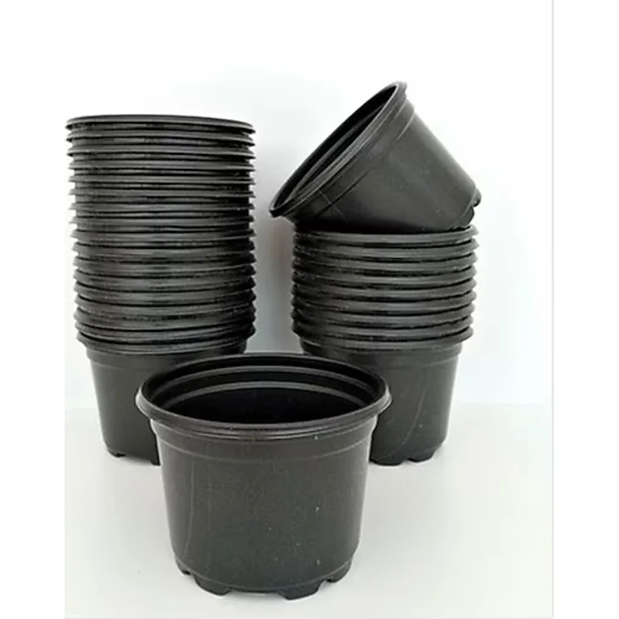 Katı Plastik Çiçek Saksısı 20 Adet 14'lük Üretim Saksısı Siyah