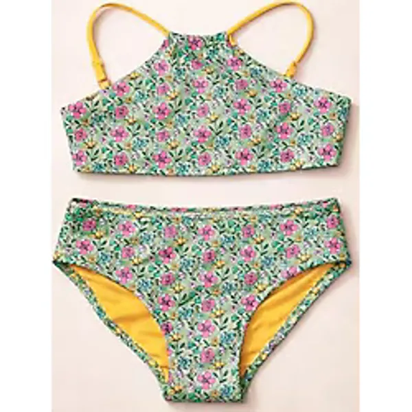 Katia & Bony Kız Çocuk Sea La Vie Çiçekli Bikini Takımı 10-11 Yaş, 10-11 Yaş, 12606K2011, Yeşil, Kız çocuk