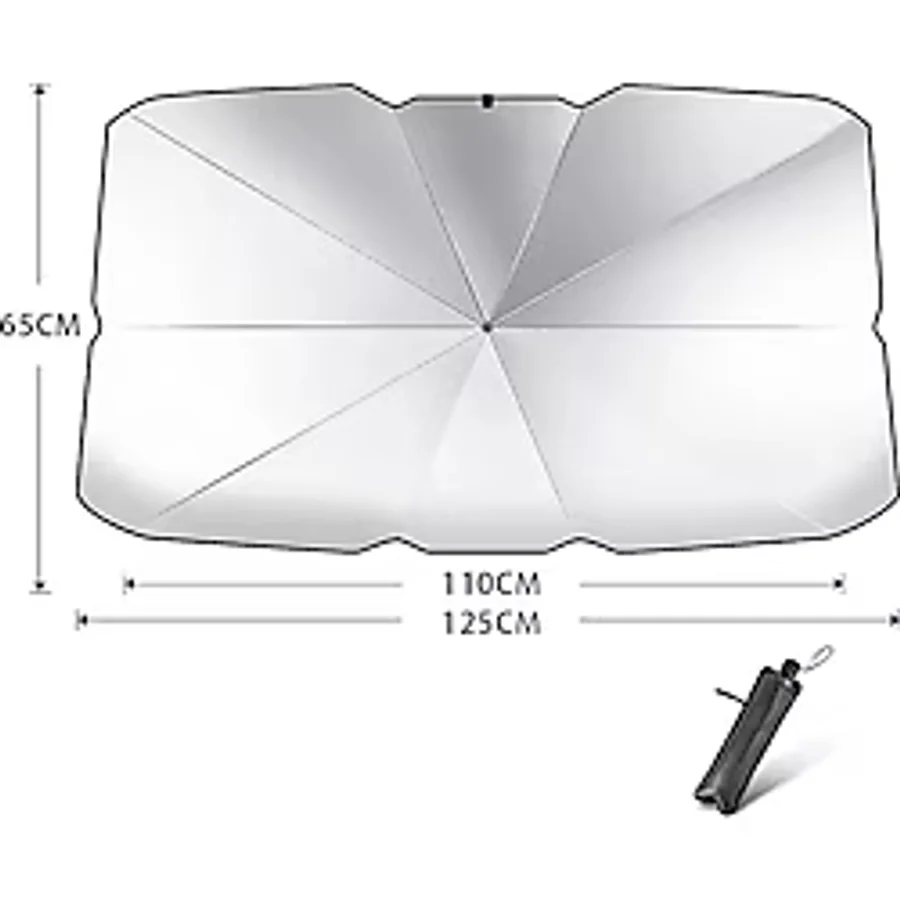 Katlanabilir Araç Ön Cam Güneş Uv Koruma Şemsiye Otomatik Güneşlik 125x110x65cm