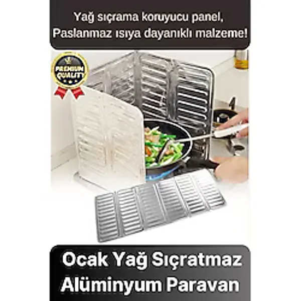 Katlanabilir Kolay Silinir Paslanmaz Ocak Kızartma Pişirme Yağ Sıçrama Koruyucu Alüminyum Paravan