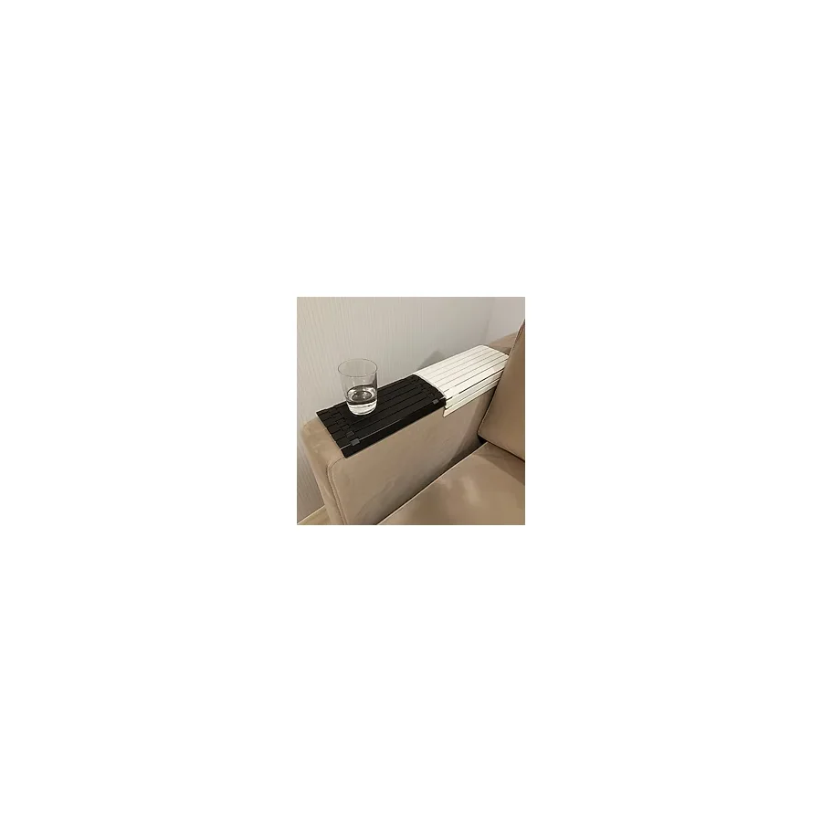 Katlanabilir Koltuk Bardak Altlığı - Kolçak Üstü Içecek Tutucu Organizer Sehpa (19,5X18 Cm) - Beyaz