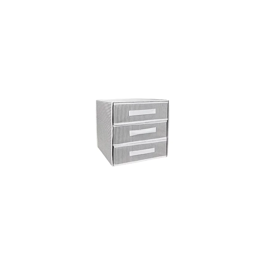 Katlanabilir Üç Çekmeceli Dolap Düzenleyici Çamaşır Organizeri Takı Kutusu Gardrob Kumaş Düzenleyici 32x32x32cm (1)