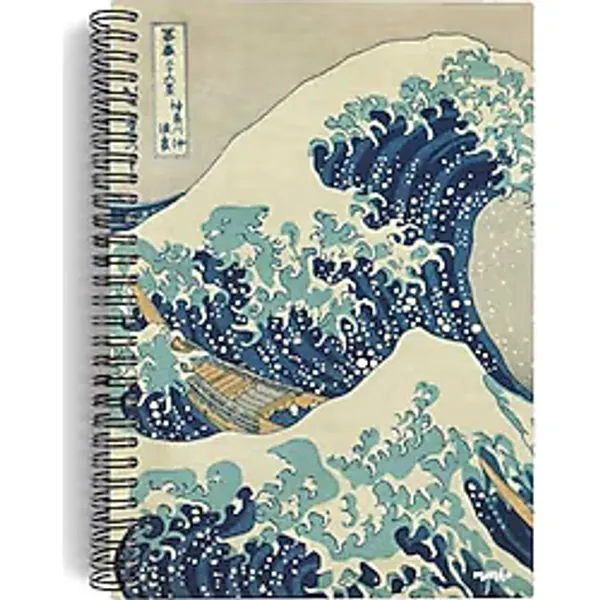 Katsushika Hokusai/The Great Wave off Kanagawa,1829 Spiralli Defter 05 A5 Çizgisiz 100 Sayfa