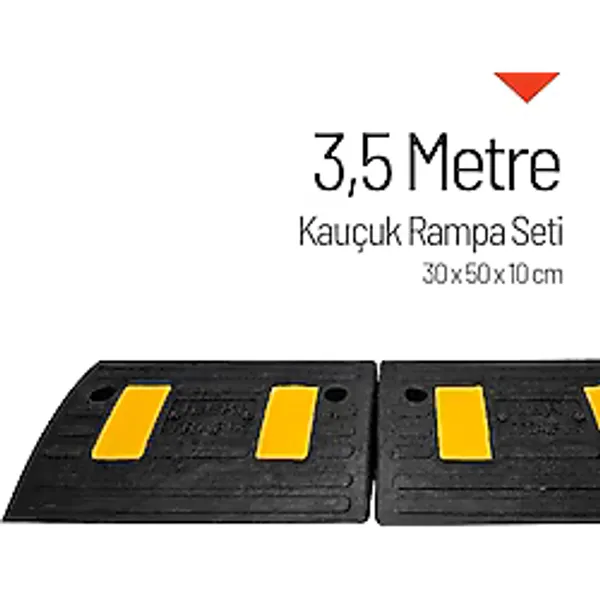 Kauçuk Kablo Kanallı Otopark Rampası - 3,5 Metre Set - 30 x 50 x 10 cm