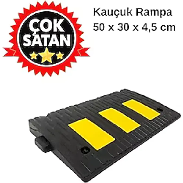 Kauçuk Rampa, Otopark Rampası, Kaldırım Rampası 50 x 30 x 4,5 cm