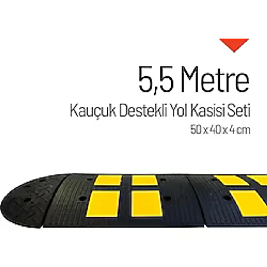 Kauçuk Yol Kasisi Destekli, Hız Kesici Set 5,5 Metre