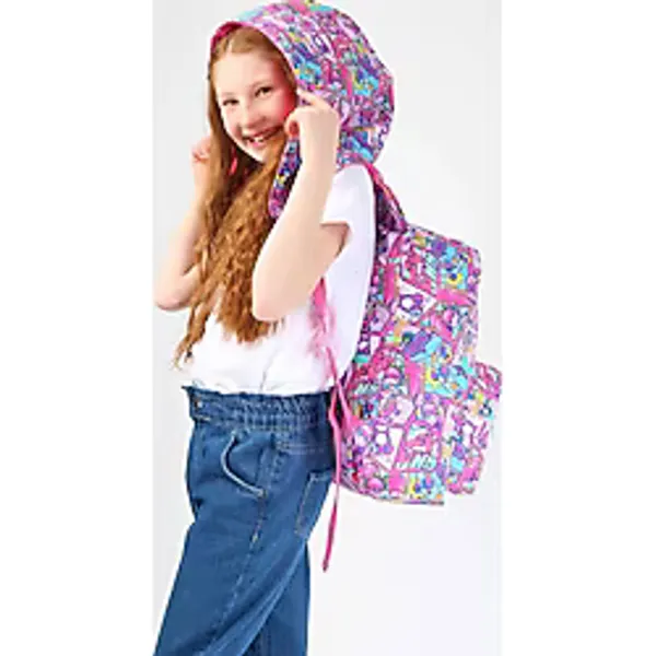 Kaukko Kids Pembe Yeşil Kız Çocuk Okul Sırt Çantası - Yağmurluk Özellikli