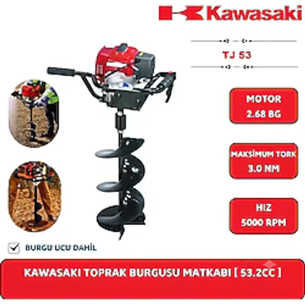 Kawasaki Tj53e Çift Helezonlu Toprak Burgu Makinası 200 Mm