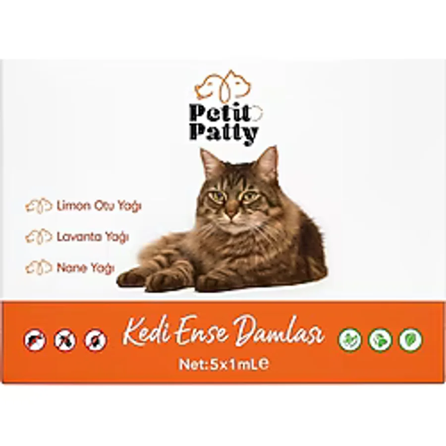 Kedi Dış Parazt Damlası Pire Bit Kene Kovucu Bitkisel Damla 5x1 ml