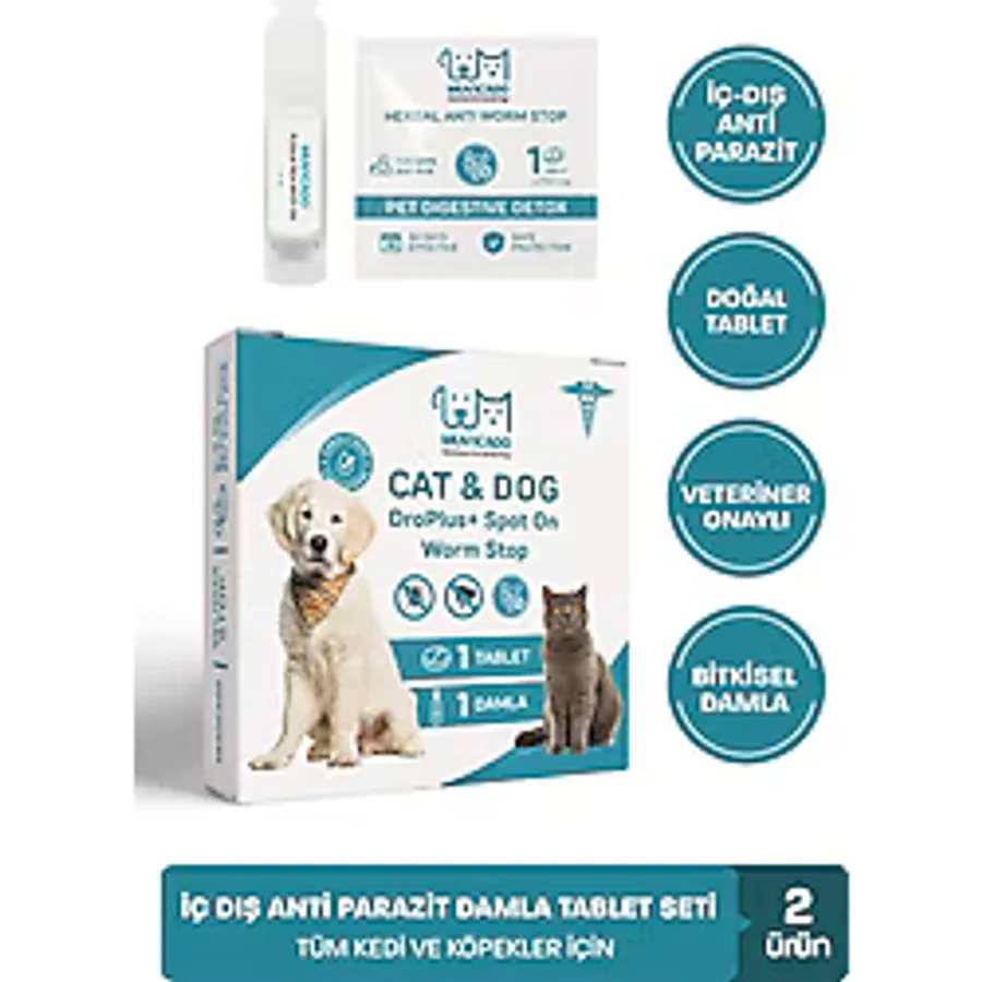 Kedi Iç Dış Bitkisel Parazit Iç Dış Damlası Köpek Iç Dış Anti Parazit Bit Pire Kene Damla Seti