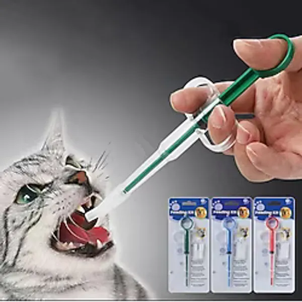 Kedi Köpek Şırınga Hap Yutturma Aparatı - Açık Mavi