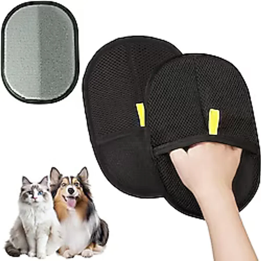 Kedi Köpek Tüy Toplayıcı Çift Taraflı Statik Temizlik Eldiveni Giysi, Halı, Koltuk ve Mobilya için Tüy Temizleme Eldiveni Dayanıklı, Ergonomik, Kolay Kullanım (Standart, Adet, 1)