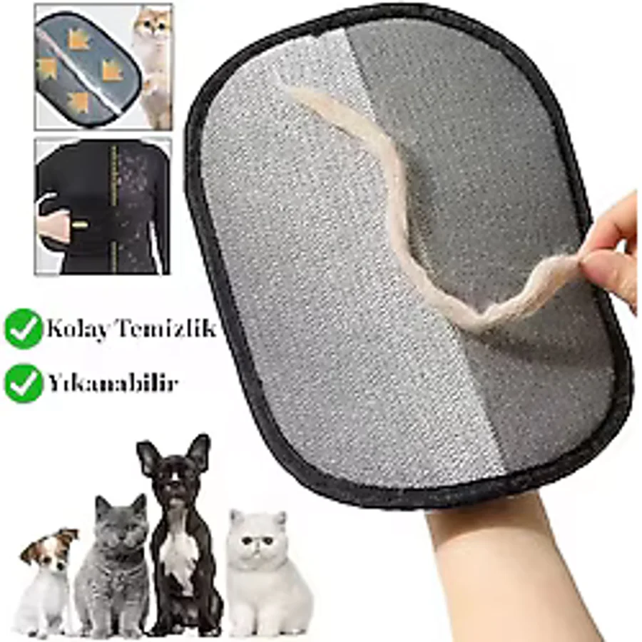 Kedi Köpek Tüy Toplayıcı Yıkanabilir Statik Eldiven Koltuk Halı Elbise Tüy Temizleme Aparatı 24X16,5