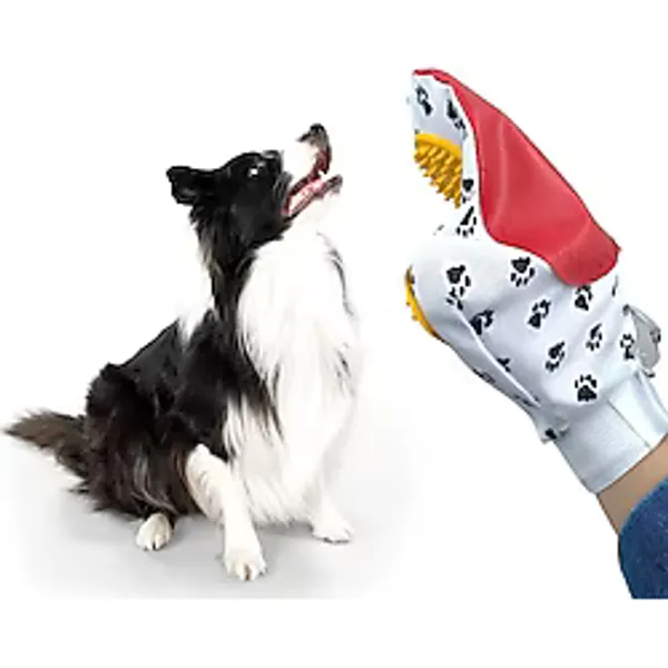 Kedi Köpek Yıkama Tüy Açıcı Düğüm Çözücü Plastik Tımar Masaj Eldiveni El Fırçası