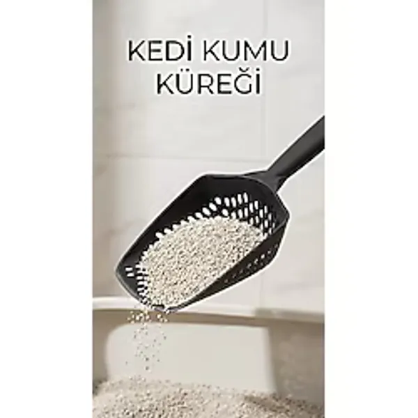 Kedi Kumu Eleme Küreği, Metal Gövde Ve Ince Diş Yapısıyla Hijyenik Temizlik Amaçlı