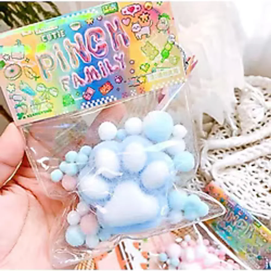 Kedi Patisi Taba Squishy Stress Oyuncağı Sukuşi Pati, Tüylü Oyuncak Mavi Diğer
